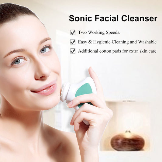 Super Mini Electric Sonic Facial Cleansing Brush - aalammart