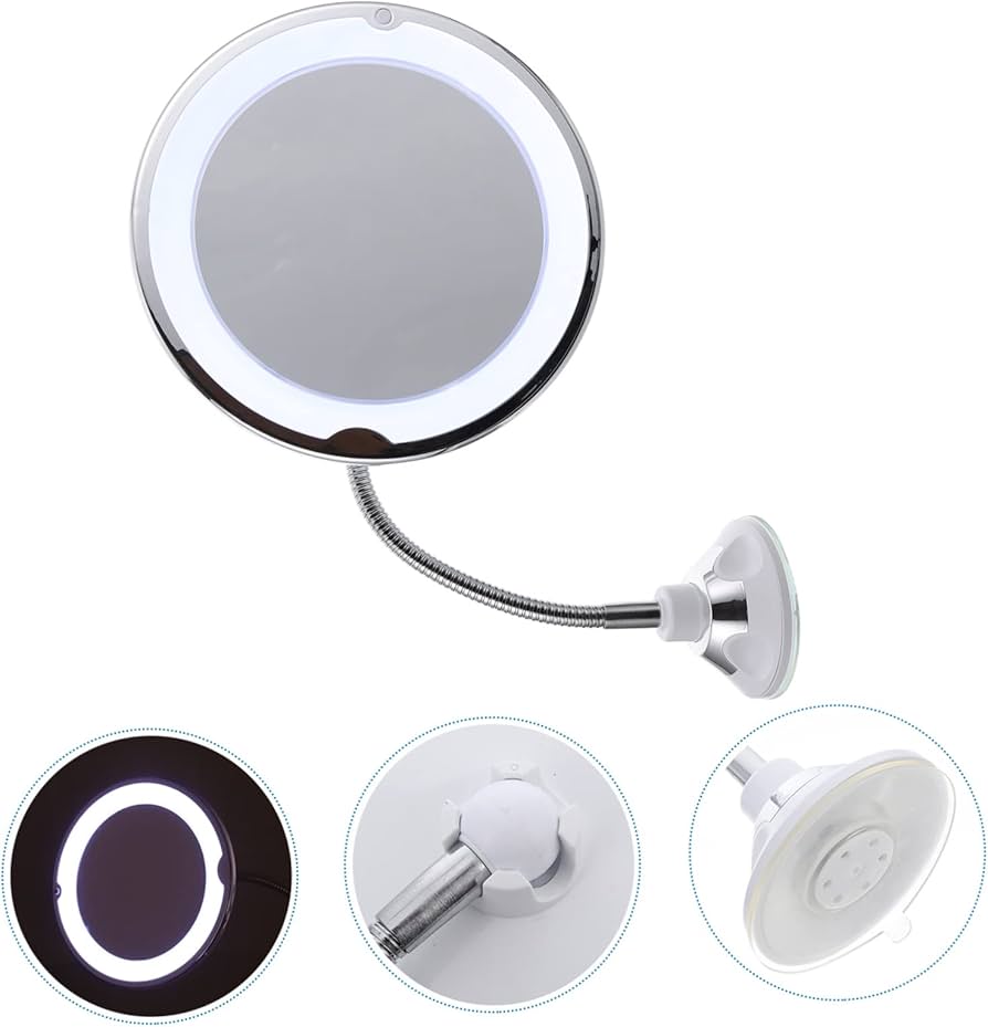 360° Flexible Light Up 10X Magnification Makeup Mirror - aalammart