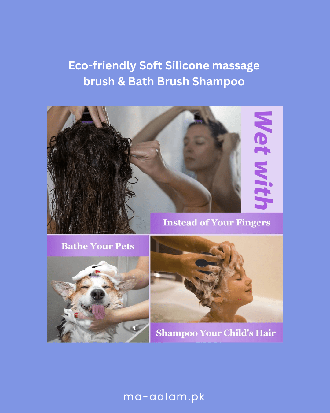 Eco - friendly Soft Silicone massage brush & Bath Brush Shampoo - aalammart
