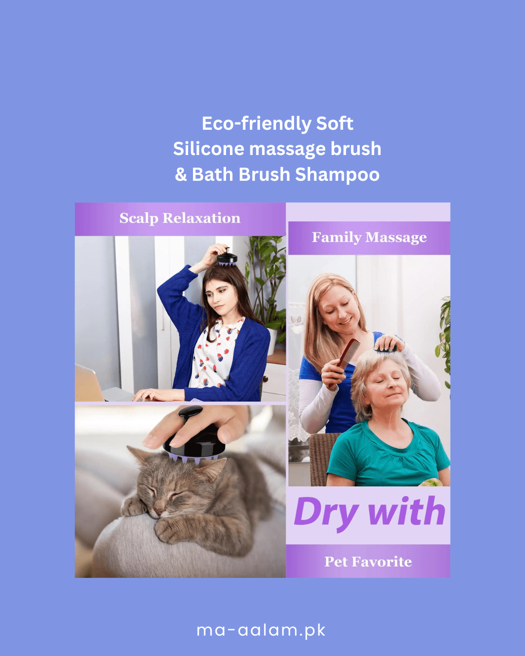 Eco - friendly Soft Silicone massage brush & Bath Brush Shampoo - aalammart