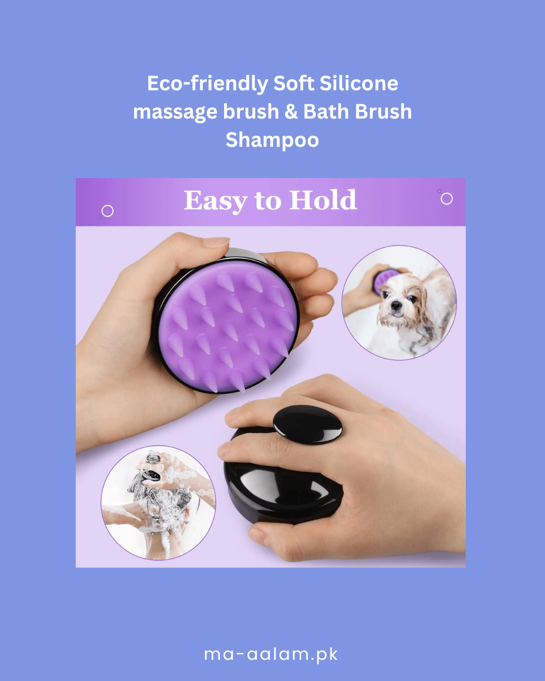 Eco - friendly Soft Silicone massage brush & Bath Brush Shampoo - aalammart