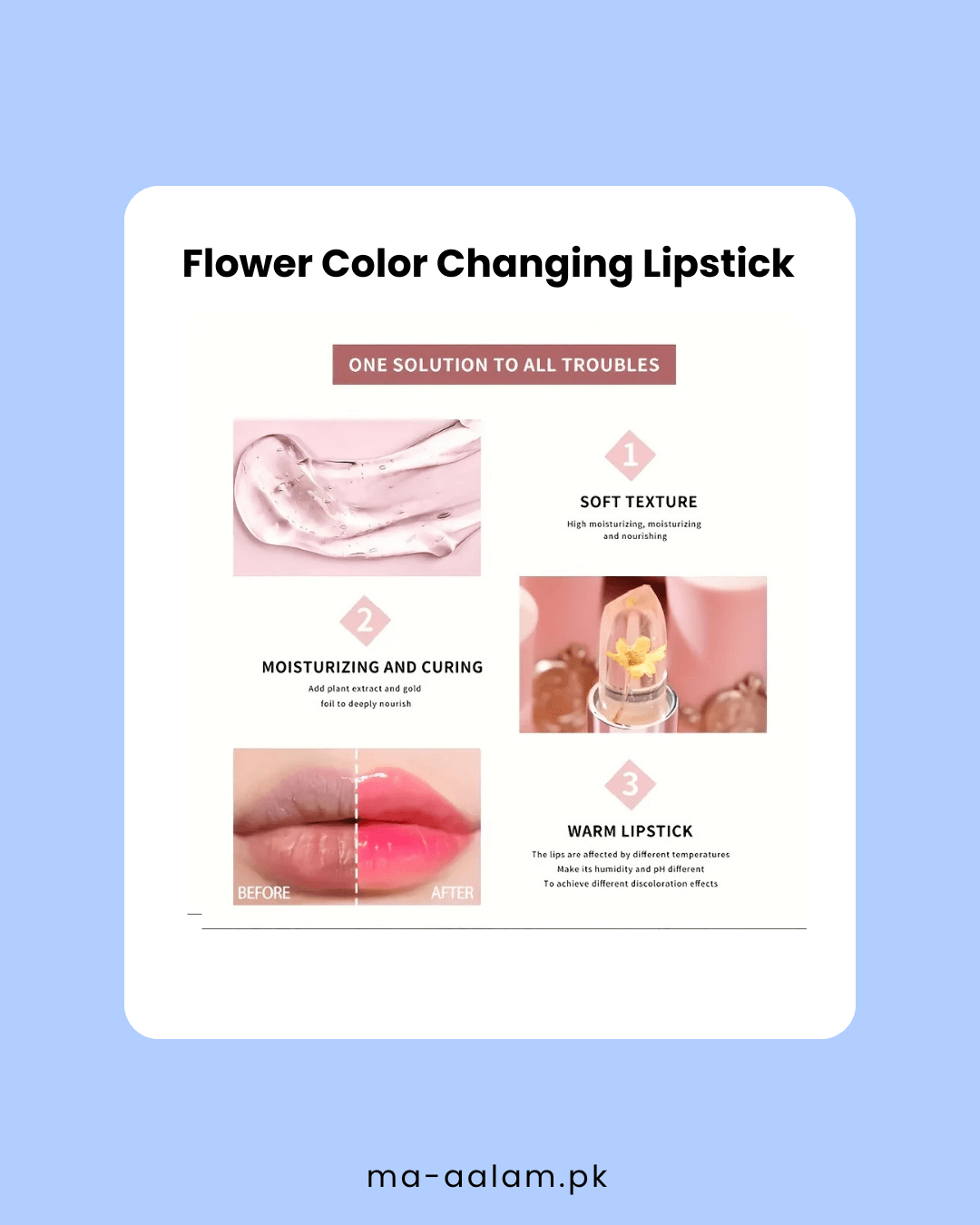 Flower Color Changing Lipstick. - aalammart
