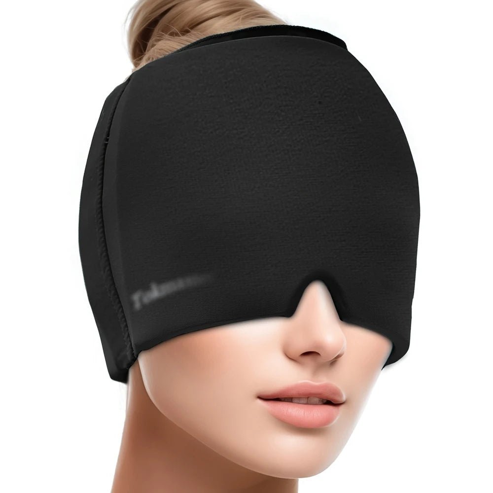 Migraine Relief Cap – Ice Head Wrap & Therapy Eye Mask. - aalammart