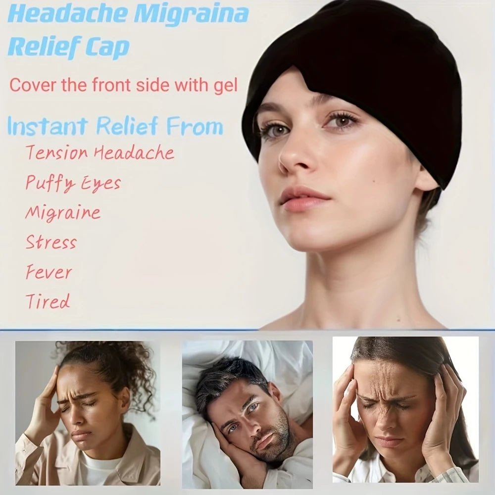 Migraine Relief Cap – Ice Head Wrap & Therapy Eye Mask. - aalammart