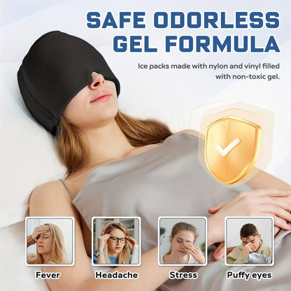 Migraine Relief Cap – Ice Head Wrap & Therapy Eye Mask. - aalammart