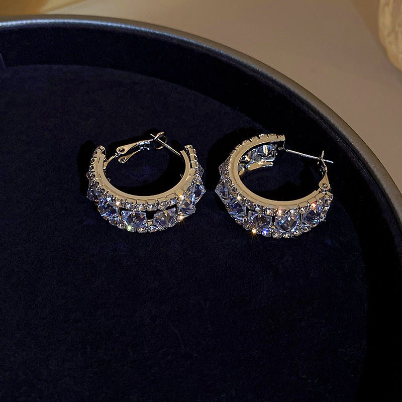 Pair of Lab - Created Diamonds Hoop Earrings - aalammart